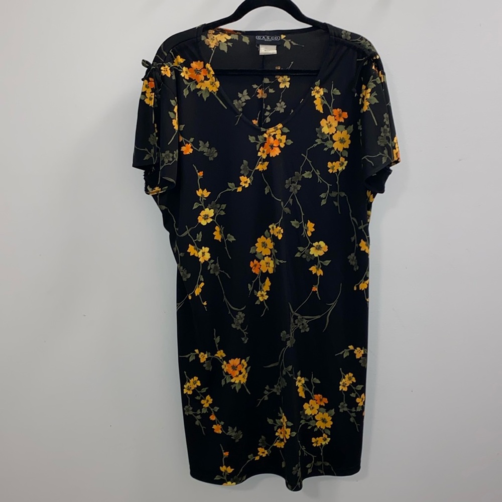 G.A.S. CO. BLACK FLORAL DRESS SIZE 22/24